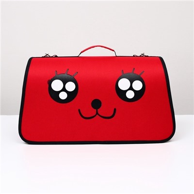 Сумка - переноска «Весёлый пес», размер L, 53×21×29 см, каркасная, красная