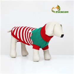 Свитер новогодний для животных «Ягодка», размер 2XL, ДС 41, ОШ 41, ОГ 36-60 см, красный, зелёный