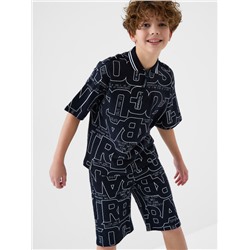 Комплект трикотажный для мальчиков: джемпер с воротником поло, шорты