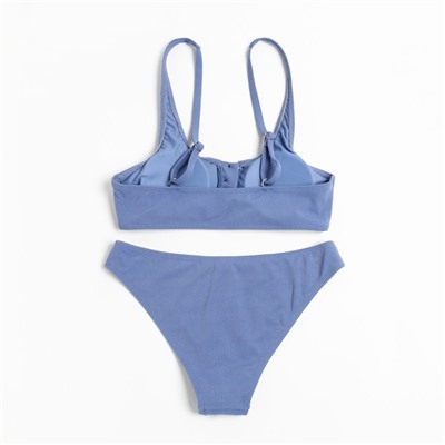 Купальник раздельный на пуговицах женский MINAKU, размер 48, синий