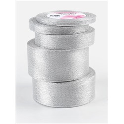 Набор парчовых лент, 5 шт., размер лент: 6/10/20/40/50 мм, 23±1 м, цвет серебряный