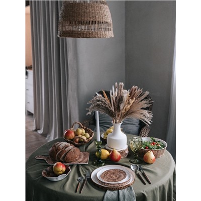 Тарелка Magistro Wood, d=25.3 см, фарфор, коричневая