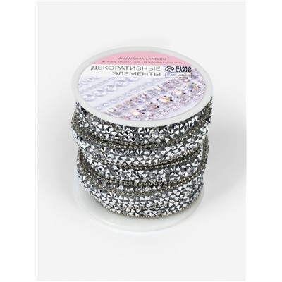 Стразы и бусины термоклеевые, 10 мм, 4.5±0.5 м, цвет серебряный