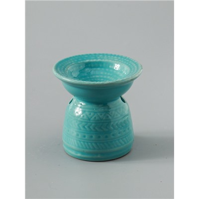 УЦЕНКА Аромалампа керамика "Геометрические узоры" нежно-голубая 7,5х7,5х6,5 см