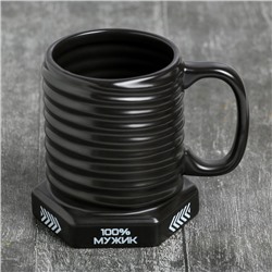 Кружка чайная керамическая «100% мужик», 400 мл
