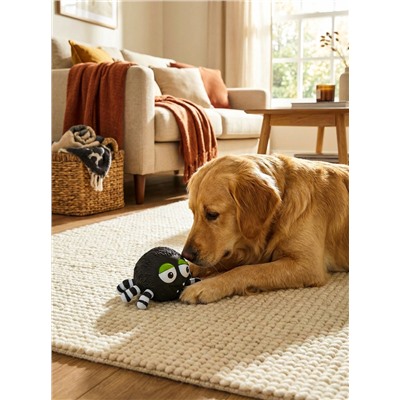 Пищащая игрушка для собак «Паук», 15 см, чёрная