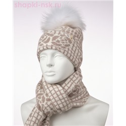 Спенсер помпон Комплект (колпак+шарф) (56-58)