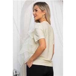 Блуза праздничная трикотажная Риана (бежевое золото) Б14619-5М