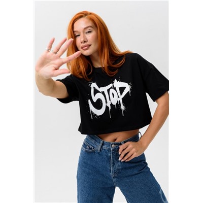 8512/1 Футболка женская (Черный_стоп)