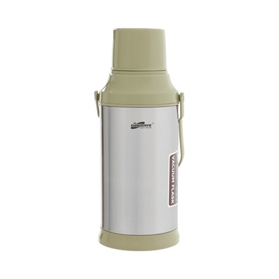 УЦЕНКА Термос 3.2 л, со стеклянной колбой, сохраняет тепло 12 ч, с кружкой, оливковый