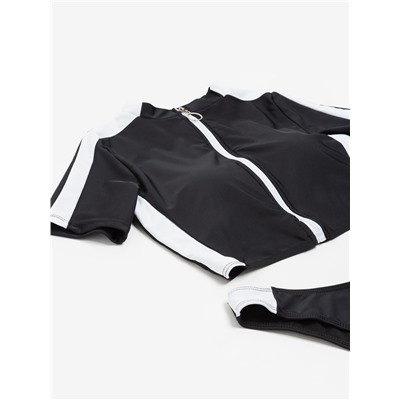 Купальник раздельный MINAKU на молнии, цвет чёрный, размер 42