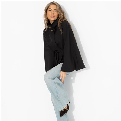 Жакет‑кейп на подкладе, Дикое притяжение (с поясом)