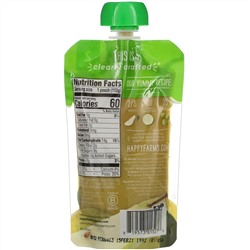 Happy Family Organics, Organic Baby Food, Stage 2, 6+ Months, Pears, Zucchini & Peas, 4 oz (113 g)