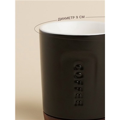 Кружка SL Home «Дольче фар ниенто», 400 мл, керамика, чёрная