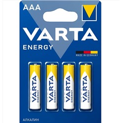 Батарейка VARTA ENERGY ААА 1.5V/LR03 (4 шт.) (Щелочной элемент питания) Германия