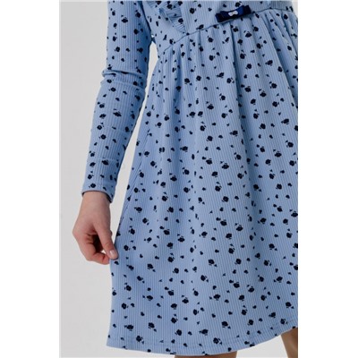 Платье Бетти длинный рукав детское (Голубой цветочки)