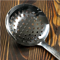 Шумовка для казана Шафран, 46 см, глубокая, узбекская, с деревянной ручкой, металл