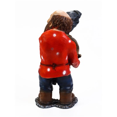 Садовая фигура из полистоуна «Дед с самоваром», 56×34×32 см