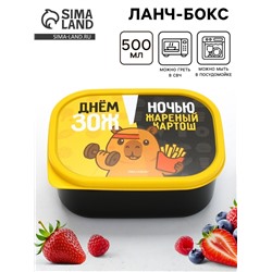 Ланч - бокс прямоугольный «ЗОЖ», 500 мл