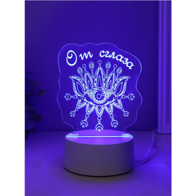 Светильник 3D RISALUX «Глаз. От сглаза», LED-ночник, RGB, от сети, 9.5×12.3×14.9 см