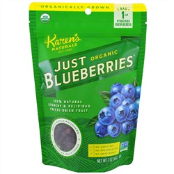 Karen's Naturals, Organic Just Blueberries, высушенные сублимацией фрукты, 2 унции (56 г)