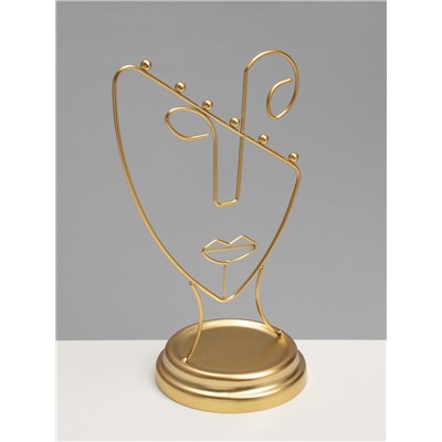 Подставка для украшений «Пол-лица», металл под золото, h=26, d=13