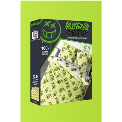 КПБ перкаль "Crazy Getup" рис. 16508-1/16508-2 Аvocado