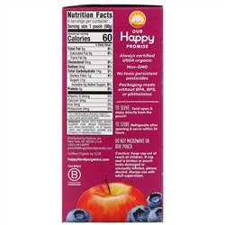 Happy Family Organics, Happy Kid, Organic Apple, Blueberry & Pomegranate, 4 Pouches, 3.17 oz (90 g) Each