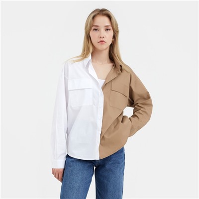 Рубашка женская MIST, размер 44-46, цвет белый, бежевый