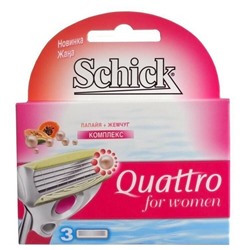 Кассеты для бритвы Schick (Wilkinson Sword) QUATTRO Women/ Women Sensitive (3шт)