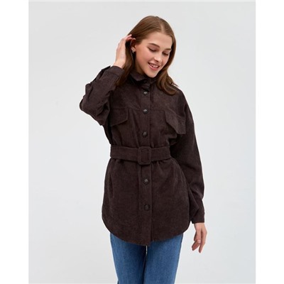 Рубашка женская MINAKU: Casual Collection, размер 48, шоколадный