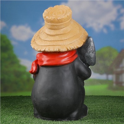 Садовая фигура из полистоуна «Крот в шляпе», 45×26×26 см