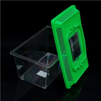 Переноска прямоугольная, 26.5×16.5×17 см, зелёный