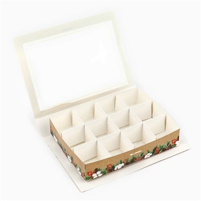 Коробка под 12 конфет с ячейками «Волшебного Нового года!» 18.5×13.5×3.5 см