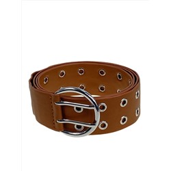 Ремень женский с люверсами из искусственной кожи, цвет   шоколад