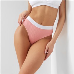 Трусы женские бразилиана MINAKU в рубчик, размер 40-42, розовые