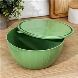 Салатник с крышкой Giaretti Fiesta, 2.8 л, пластик, МИКС