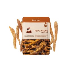 FARMSTAY - МАСКА ТКАНЕВАЯ ДЛЯ ЛИЦА С ЭКСТРАКТОМ КРАСНОГО ЖЕНЬШЕНЯ VISIBLE DIFFERENCE MASK SHEET RED GINSENG, 23 ML