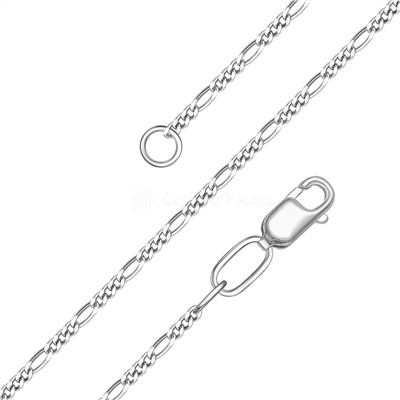 Цепь из серебра родированная - Фигаро, 40 см 81040070140