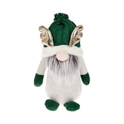 Фигура текстиль «Гном лосяш в зелёном» 33×12×18 см, 1 LED, от батареек AG10×3, свечение тёплое белое