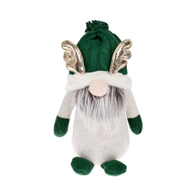 Фигура текстиль «Гном лосяш в зелёном» 33×12×18 см, 1 LED, от батареек AG10×3, свечение тёплое белое