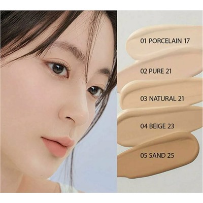 Стойкий тональный кушон с полуматовым финишем Rom&Nd Nu SPF24 PA++, 15 г