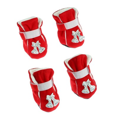 Ботинки для собак «Бубенцы», набор 4 шт., размер S, красные