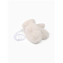 Варежки подростковые MINAKU, пушистые, 20 см, белые