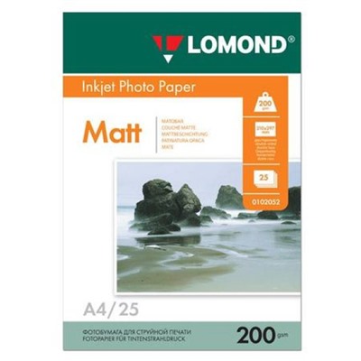 Фотобумага А4  25л 200г матовая двусторонняя 0102052 Lomond