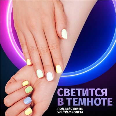 Втирка для ногтей флуоресцентная, набор 3 баночки, с аппликаторами, голубая, жёлтая, зелёная