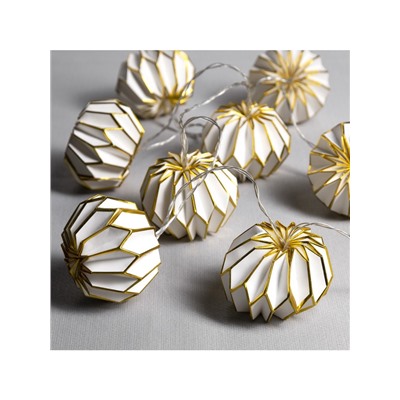 УЦЕНКА Гирлянда «Нить» 2 м с насадками «Белый фонарик», IP20, прозрачная нить, 10 LED, от батареек AAх2, свечение тёплое белое