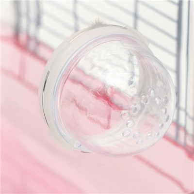 УЦЕНКА Клетка для грызунов с туннелем и наполнением, 32×21×55, см, розовая