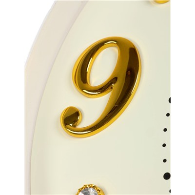 УЦЕНКА Часы настенные интерьерные «Лучики Солнца», бесшумные, плавный ход, с зеркалом, d=53 см, белые, от батарейки 1×АА