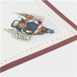 Салфетки сервировочные Доляна «Московский мишка», 4 шт., новогодние, 45×30 см